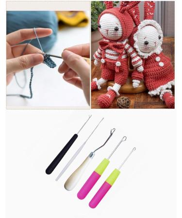 Pack of 5 Different Sizes Latch Hook Crochet Needle Hook Tools for Braid Hair Scarf Carpet Making and Other Crafts - Buy Online on SooperMarket.com