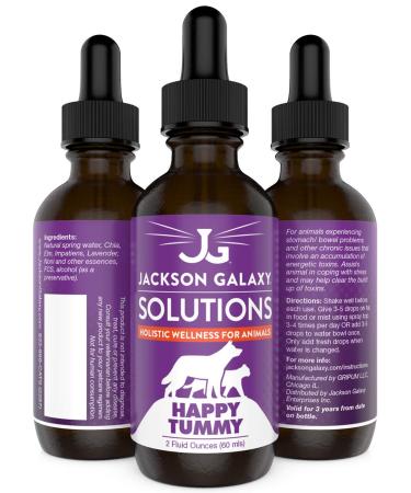 Jackson Galaxy: Happy Tummy (2 oz.) - Pet Solution -Help with Stress and Discharge Toxins - Can Aid With Stomach Issues (IBD, Constipation, etc.) - All-Natural Formula - Reiki Energy