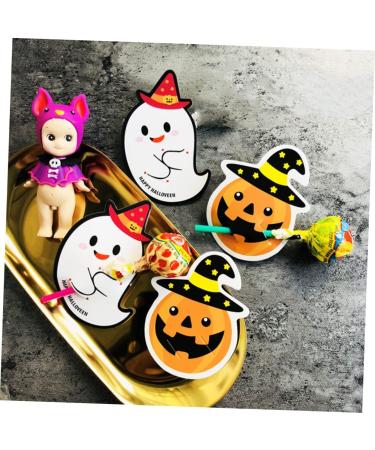 Cabilock Halloween Lollipop Decoration 100 Pcs Lollipop Paper Lollipop Candy Lollipop Packaging Lollipop Ghost Lollipop Greeting Lollipop Decoration Pencil Caps Message Halloween - Buy Online on SooperMarket.com