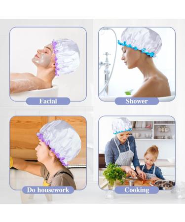 G2PLUS 2PCS Large Shower Cap for Long Hair - 32CM Clear Reusable Elastic Bath Cap for Women and Girls - Ideal for Spa and Home Use - Buy Online on SooperMarket.com