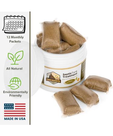 1 Year Supply Septic Tank Treatment - 12 Easy Flush Live Bacteria Packets - Prevent Sewage Backups - USA Made - Buy Online on SooperMarket.com