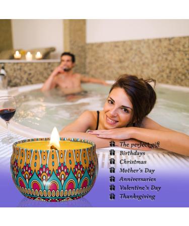 Fragrance Candles Gifts for Women - 6 Pack Aromatherapy Soy Wax Candles for Stress Relief | Perfect for Yoga Christmas & Birthday - Retro Style - Buy Online on SooperMarket.com