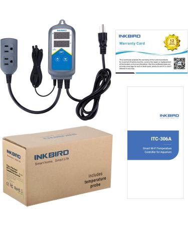 Inkbird ITC-306A WiFi Temperature Controller - 120V1200W Aquarium Thermostat Heater Controller with Two Probes for Reptiles & Hatching - Buy Online on SooperMarket.com