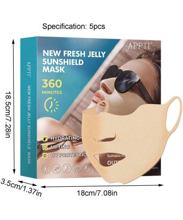 Facynde Sun Protection Paving - 5 UV Protection Golf Gel Patches with Ear Loops | Moisturizing Facial Covers for Cycling & Mountaineering - Buy Online on SooperMarket.com