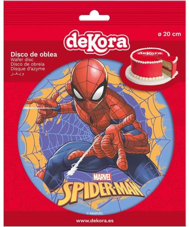 Dekora - 114398 Spiderman Cake Topper Made of Edible Paper | Made of Rice Paper Vegan Butter| 20 cm Spiderman Cobweb - Buy Online on SooperMarket.com