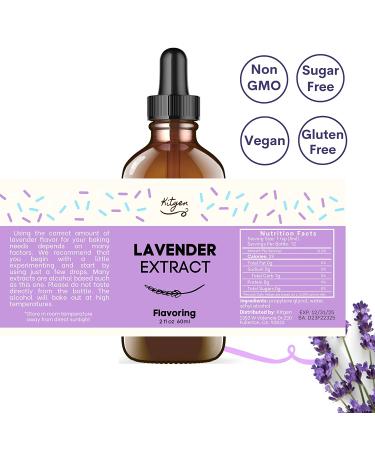 Lavender Extract for Baking - Flavoring - Lavender Extract for Drinks Cakes  Cupcakes  Beverages and More - Non GMO  Gluten Free  Sugar Free - 2oz 60ml - Buy Online on SooperMarket.com