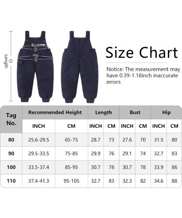 Happy Cherry Baby Winter Pants - Newborn Boys Girls Overall Ski Trousers - Infant Warm Snow Bib Pant - Toddler Windproof Padded Snowsuit Bottoms - Dark Blue - Buy Online on SooperMarket.com