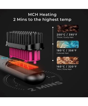 TYMO Cordless Hair Straightener Brush | Mini Portable Heated Comb for Travel | Ionic Hot Straightening | USB Rechargeable - Buy Online on SooperMarket.com