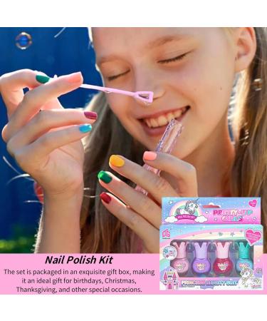 TBeautfave Nail Polish Set 4 Color Peel off Pink Nail Varnish Set Quick Dry & Long Lasting Nail Polish Water-Based Non-toxic Natural Nail Polish Set No Need UV DIY Nail Art - Buy Online on SooperMarket.com