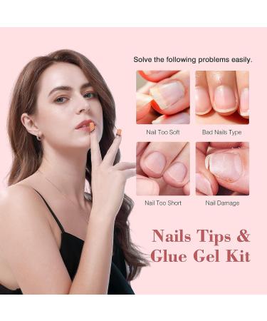 Saviland Gel X Nail Kit - 4-in-1 Nail Glue Gel with 36W Curing Lamp and 500PCS Coffin Nail Tips | DIY Nail Extension Home Kit for Women - Buy Online on SooperMarket.com