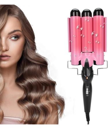 Curling Iron Wand 3 Barrel Curling Iron Wand Adjustable Hair Curler Waver Crimper Hair Styling Tool ( 32mm) Pink 32mm - Buy Online on SooperMarket.com