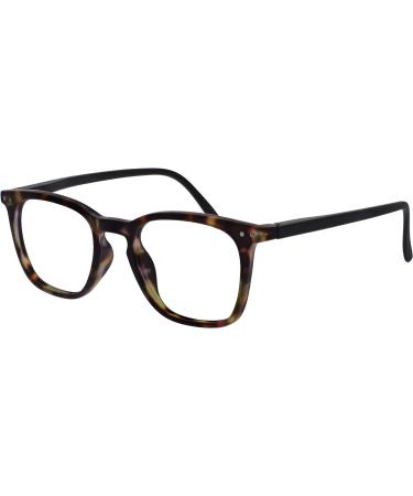 Opulize Bex Fern Large Glasses - Designer Brown Tortoise Frames Scratch-Resistant Men's -2.50 Diopters | International Shipping Available - Buy Online on SooperMarket.com