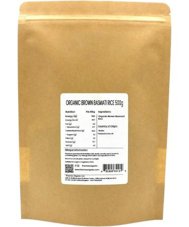 Thames Organic Brown Basmati Rice 500g - High Protein Source of Fibre, No Additives, Preservatives, GMO-Free, Certified Organic - Nutritious Whole Grain, Raw Vegan-friendly - Buy Online on SooperMarket.com