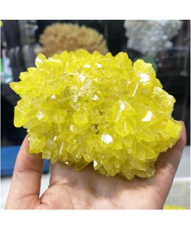 Natural Crystal Rough Crystals 1pc Natural Rough Stone Crystal Cluster Raw Rough Yellow Bulk Native Sulfur Solid Rock Sulfur for Home Decoration 10-12CM - Buy Online on SooperMarket.com