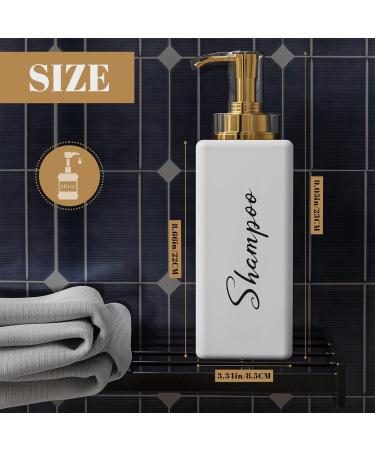 Akalin Refillable Shampoo and Conditioner Bottles 16oz White and Gold Soap Dispenser Bathroom Shampoo and Conditioner Dispenser for Bathroom Lotion Body Wash Massage Oils (White) 3pcs 500ml Gold Pump Bottles - White - Buy Online on SooperMarket.com