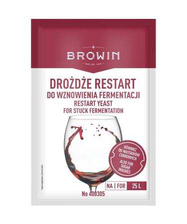 Browin 400305 yeast Restart - 22 g secondary fermentation yeast for wines that are too sweet or too low in alcohol