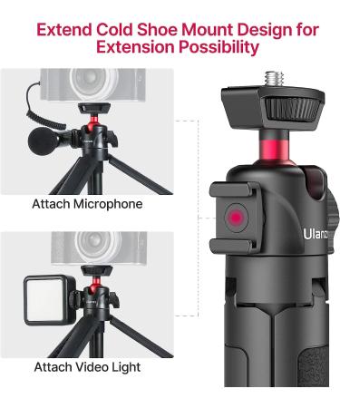 Ulanzi MT-16 Mini Tabletop Tripod Stand with Cold Shoe - Perfect for iPhone 12, Canon G7X Mark III, Sony ZV-1 | Ideal for Vlogging, Filmmaking, and Live Streaming - Black - Buy Online on SooperMarket.com