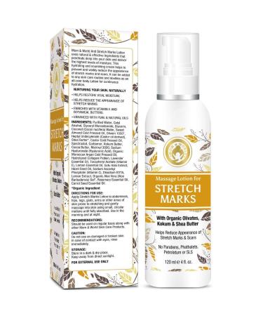 Mom & World Massage Lotion for Stretch Marks 120ml - Organic Olivates Kokum & Shea Butter - Best Stretch Mark Cream for Moms - Buy Online on SooperMarket.com