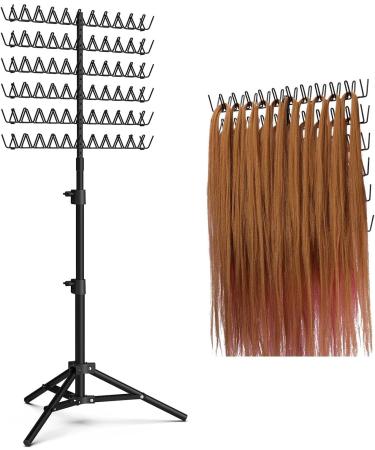 Folpus Hair Braiding Rack 110-150cm Foldable Keep Neat and Tidy Hair Display Stand Hair Holder - Buy Online on SooperMarket.com