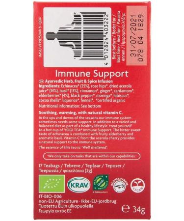 Yogi Tea Organic Immune Support Tea 17 Teabags - Buy Online on SooperMarket.com