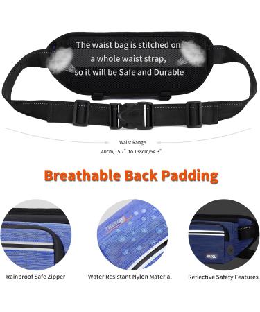 TUDEC Dogs Jogging Line with Belly Belt | Free-Handed Leash & Belt Bag for Large & Medium Dogs | Elastic Reflective Running Leash & Feces Bag Dispenser (Blue Gray) - Buy Online on SooperMarket.com
