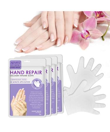 3 Pairs of Moisturizing Peeling Hand Masks with Honey & Milk | Natural Plant Extracts Collagen Brightening & Anti-Aging - Lavender - Buy Online on SooperMarket.com