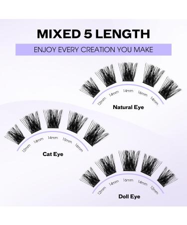 D Curl 0.07mm Cluster Lash Extensions 8-16mm Mix - Soft, Wispy & Wide Stem | XHFD-FD18-0.07-D - Buy Online on SooperMarket.com