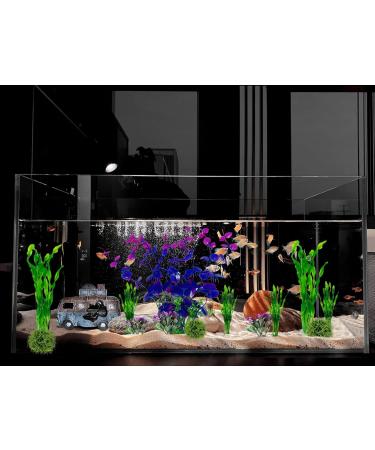 Begondis Underwater Car Aquarium Ornament Set with 8 Plastic Plants | Polyresin Marine Decor for Fish Tanks - Buy Online on SooperMarket.com