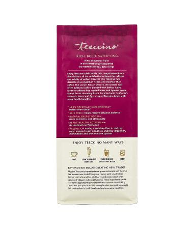 Teeccino Almond Amaretto Ground Herbal Coffee 11oz - Prebiotic, Caffeine-Free, Acid-Free Medium Roast - Buy Online on SooperMarket.com