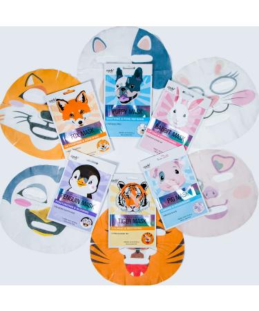 Epielle Character Sheet Masks - Animal Spa Korean Beauty Masks (Pack of 12) | Perfect Birthday Party Gift for Kids | Girls Night Spa Night | Assorted Characters - 12pk - Buy Online on SooperMarket.com