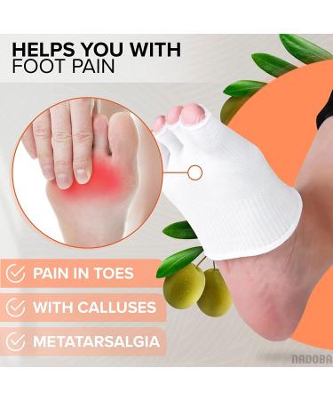 Women's Gel Toe Separator Socks - 1 Pair Large Gel Toe Separators for Pedicure - Compression Socks with Gel for Toe Care - Open Toe Half Socks for Joyful Feet - Buy Online on SooperMarket.com