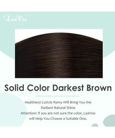 Laavoo Real Hair Extensions | Tape-In Dark Brown Remy Hair 55cm | 20pcs 50g #2 - Buy Online on SooperMarket.com