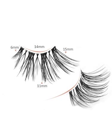 Natural Look Half False Wispy 3D Faux Mink Lashes - 7 Pairs C03 Pack | Clear Band Half Eyelashes in Various Lengths (6MM-15MM) - Buy Online on SooperMarket.com
