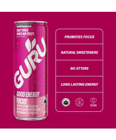 GURU Organic Energy Drink | Variety Pack 355ml | Feel Great and Stay Focused Longer with Plant-Based Energy Natural & Organic Ingredients Low Calories and Great Taste | (Pack of 12)  - Buy Online on SooperMarket.com