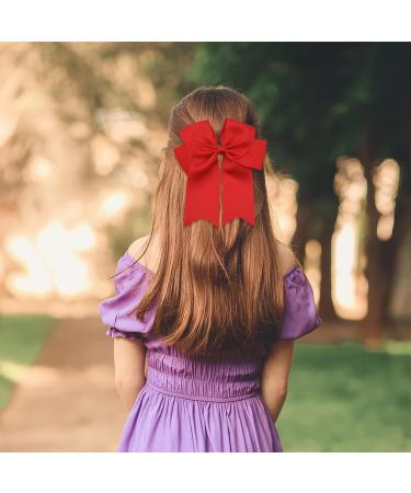 2 Pack 6 inch Bow Hair Clips Large Hair Bow Hair Barrette Clips for Women Girls Red Hair Bows - Buy Online on SooperMarket.com