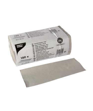 Papstar 180 sheets of towel paper 31 cm x 25 cm natural C-fold 1-ply #84821 10 x 25 x 12 cm