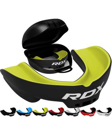 RDX Mouth Guard, Gum Shield, Mouth Guard for Boxing MMA Kickboxing Muay Thai, Mouth Protector with Storage Case, Mouth Protector Used in Hockey Judo Karate Rugby Football Soccer, Adult Above 12 Years Green Adult Above 12 Year