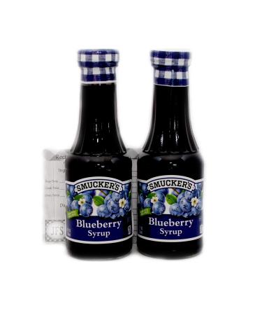 Smucker's Blueberry Syrup Made with Real Fruit - Pack of 2-12 OZ Bottles Bundled with a JFS Recipe Card