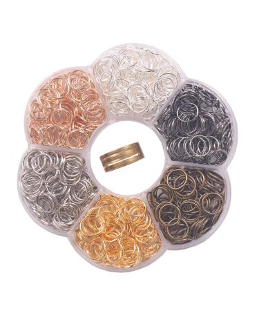 YAKA 900Pcs 10mm1Box 6 Colors Open Jump Ring Ring Jewelry Keychain for Jewelry Making Accessories 1Pcc Jump Ring Open/Close Tool and 1Pcs Clear Box (0.39/10mm)