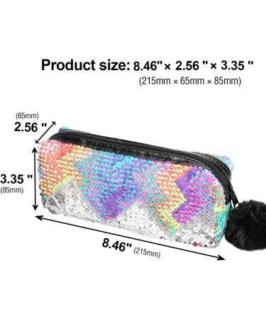 Phogary Sparkle Mermaid Sequin Cosmetic Bag - Reversible Double Color Handbag for Girls & Women | Silver & Pink M ppchen - Buy Online on SooperMarket.com