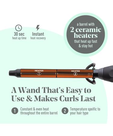MINT Professional Curling Wand 3/4 Inch - Ideal for Long & Thick Hair | Ionic Ceramic Tourmaline Barrel | Adjustable 230-430 F | Worldwide Shipping Available - Buy Online on SooperMarket.com