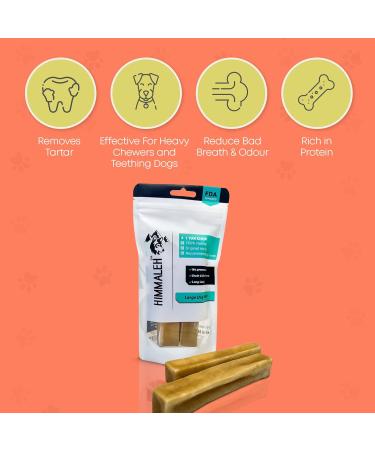 Himmaleh Yak Chews for Dogs - Yak chews for dogs Large (pack of 2) - Protein Rich Dog Chews Long Lasting Natural - yak milk dog chew - Toothsome Yak Bars for Dogs - Himalayan dog chews - Yak Snack - Buy Online on SooperMarket.com