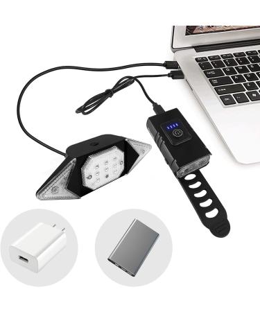 Rechargeable Bike Lights Set - Super Bright Front Headlight and Tail Light with Turn Signals for Night Riding - Buy Online on SooperMarket.com