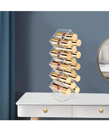 Tasybox Clear Acrylic Lipstick Organizer with 16 Slots - Lipstick Holder and Storage Case Display Stand - 3.07 x 2.4 x 8.97 Inch - Buy Online on SooperMarket.com