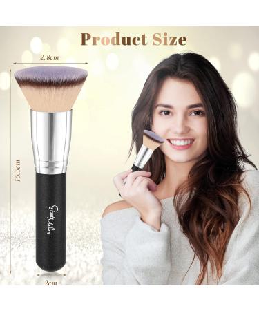 Start Makers Flat Top Kabuki Foundation Brush - Premium Synthetic Full Coverage Powder Brush for Flawless Makeup Application (Black) - Buy Online on SooperMarket.com