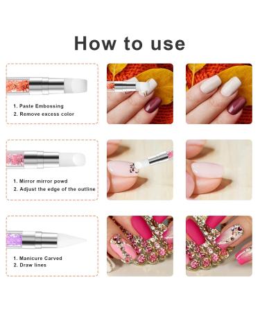 5 Pieces Nail Art Sculpture Pen Set - Dual Pointed Silicone Brushes for Gel Nail Design Foil Drawing & Shapes - Buy Online on SooperMarket.com