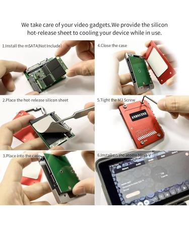 Andycine Magnalium Case for mSATA SSD | Compatible with Atomos Ninja V, V+, Flame, Inferno, Shogun Inferno | Includes mSATA to SATA Adapter - Buy Online on SooperMarket.com