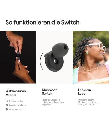 Loop Switch Noise-Reducing Earplugs | 3 Modes for Travel Concerts & Sports | Reusable Black | Adaptable Passive Hearing Protection - Buy Online on SooperMarket.com