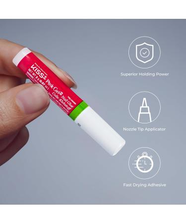 KISS Pink Gel Nail Glue - 10 Pack for Strong Adhesion on Artificial & Natural Nails | 2.0g/0.07 oz. Tubes - International Shipping Available - Buy Online on SooperMarket.com