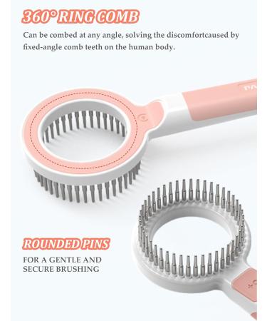 Zewze Long-Haired Dog Brush - Stainless Steel Pet Ridge Comb for Removing Knots & Grooming - Ideal for Dogs - Pink - Buy Online on SooperMarket.com